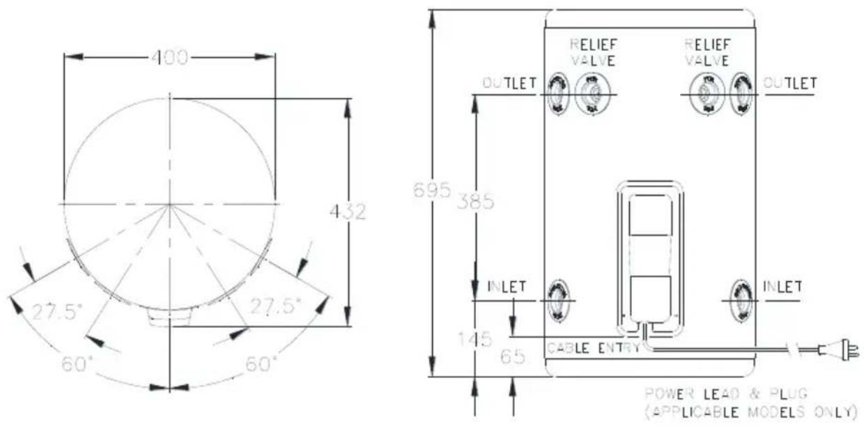 Rheem 4A1250 - DIMENSIONS AND TECHNICAL DATA - 050 MODELS - 1