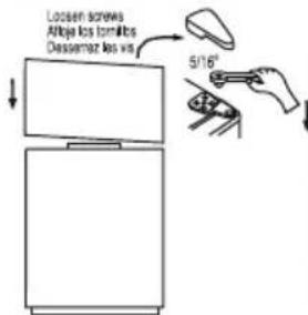 Loosen screws Aflage los tornillos Dassemaz los vis 5/16°