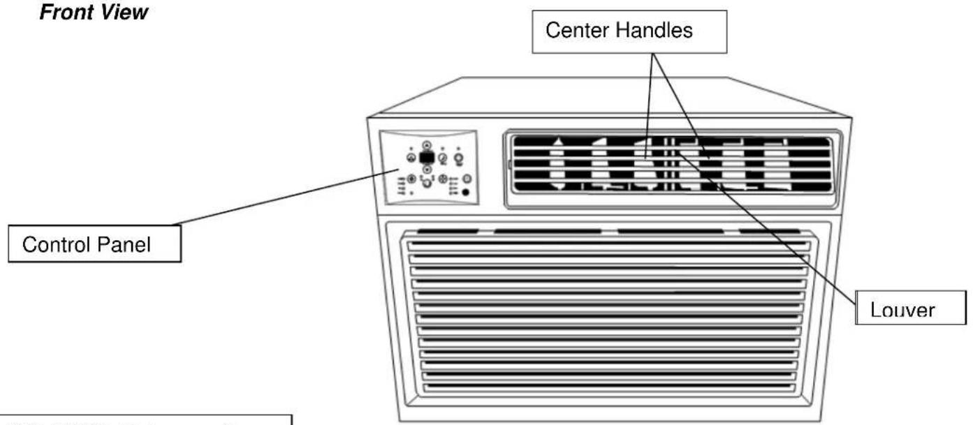 Front View Control Panel Center Handles Louver