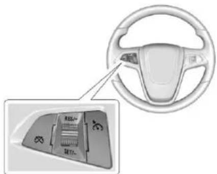 Diagram of a car steering wheel with labeled components and a magnified inset showing internal seating area.