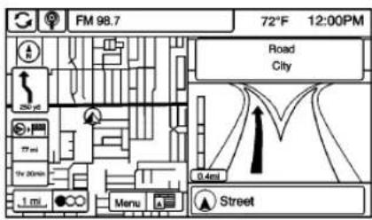 FM 98.7 72°F 12:00PM Road City 0.4m 1 m Menu Street