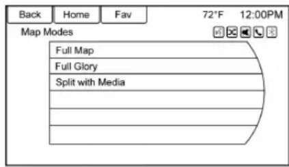 Back Home Fav 72°F 12:00PM Map Modes Full Map Full Glory Split with Media