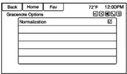 Back Home Fav 72°F 12:00PM Gracenote Options Normalization