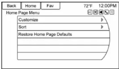 Back Home Fav 72°F 12:00PM Home Page Menu Customize Sort Restore Home Page Defaults