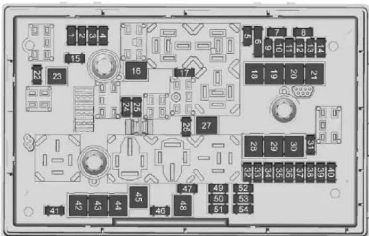 Diagram of a computer control panel with numbered modules and labeled connectors