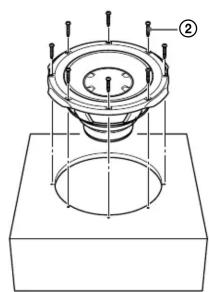Technical line drawing of a speaker tower with base mount (no text or symbols)