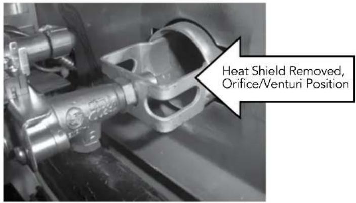 Heat Shield Removed, Orifice/Venturi Position