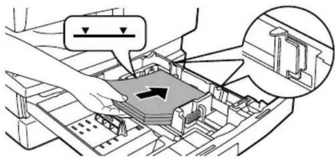 Technical diagram showing a hand pressing a component with directional arrows and a magnified inset highlighting a specific area.