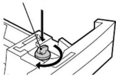 SHARP FO-2080 - Store the pressure plate lock which has been removed in step 2. To store the pressure plate lock, rotate the lock to secure it as shown below. - 1