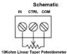 Schematic IN CTRL COM 10Kohm Linear Taper Potentiometer