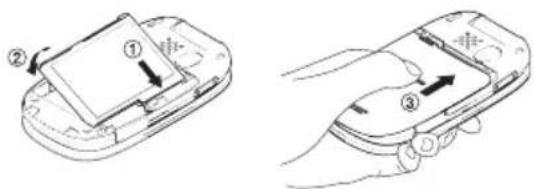 Diagram showing three-step mobile phone shipment process with labeled parts and directional arrows
