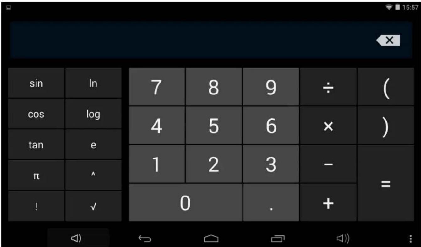 sin cos tan π ! ln log e ^ √ 7 4 1 0 8 5 2 9 6 3 . 9 ÷ × - + ( ) - = +