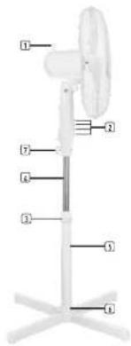Labeled diagram of a mechanical device with numbered parts for identification
