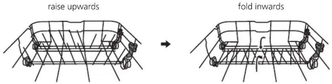 raise upwards fold inwards