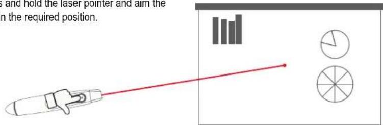 and hold the laser pointer and aim the in the required position.