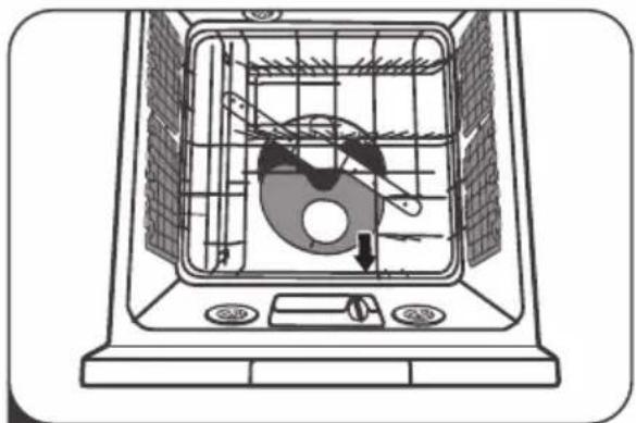 Technical line drawing of a mechanical device with internal components and control buttons (no text or symbols)