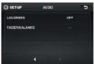 SETUP AUDIO LOUDNESS OFF FACIER/BALANCE ...