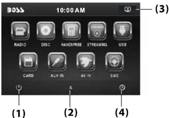 BOSS 10:00 AM RADIO DISC HANDS-FREE STREAMING USB CARD AUX-IN AV-IN SWC (1) (2) (3) (4)