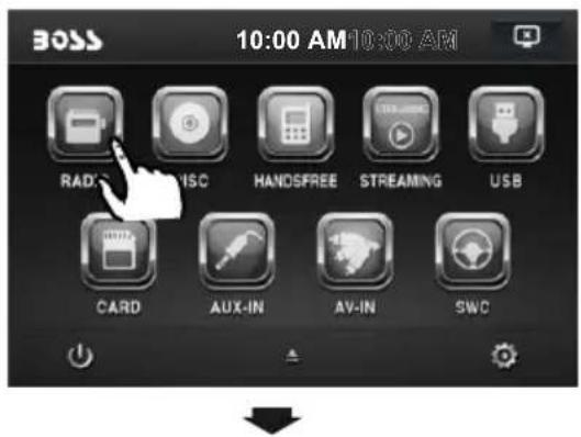 BOSS 10:00 AM 10:00 AM RAD DISC HANDSFREE STREAMING USB CARD AUX-IN AV-IN SWC
