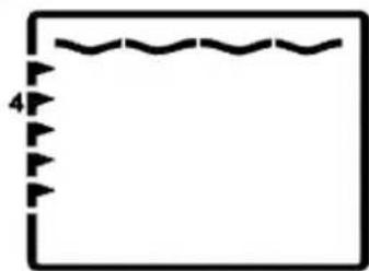 Simple line drawing of a rectangular frame with wavy top edge and corner markers (no text or symbols)