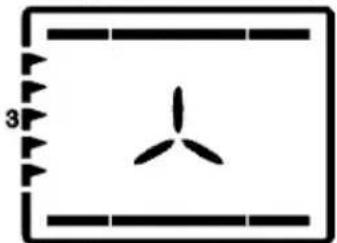 Simple diagram of a propeller inside a rectangular frame with directional arrows (no text or symbols)
