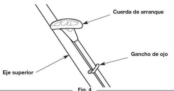 Cuerda de arranque Eje superior Gancho de ojo Fig. 4