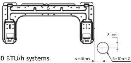 0 BTU/h systems A = 45 mm 21 mm B = 80 mm Ø