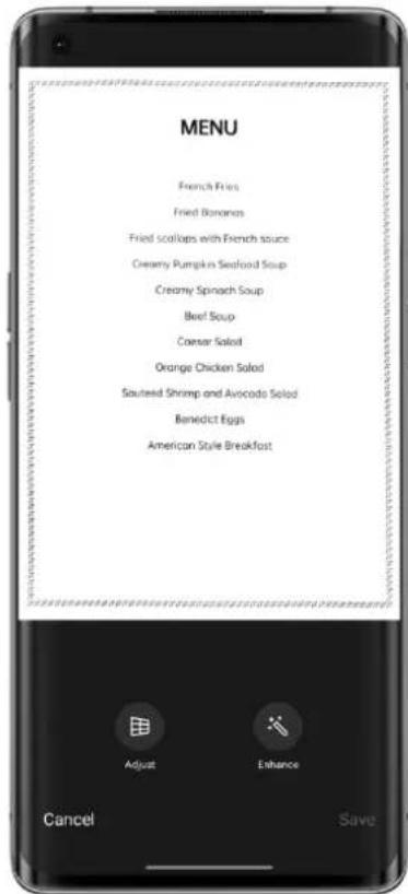 MENU French Fries Fried Bananas Fried scallops with French sauce Creamy Pumpkin Seafood Soup Creamy Spinach Soup Beef Soup Cancer Salad Orange Chicken Salad Sautéed Shrimp and Avocado Salad Benedict Eggs American Style Breakfast Adjust Enhance Cancel Save