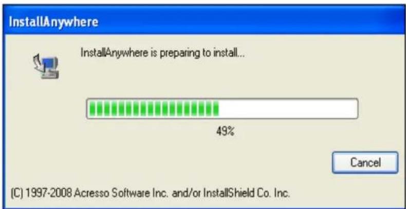 InstallAnywhere InstallAnywhere is preparing to install... 49% Cancel (C) 1997-2008 Acesso Software Inc. and/or InstallShield Co. Inc.