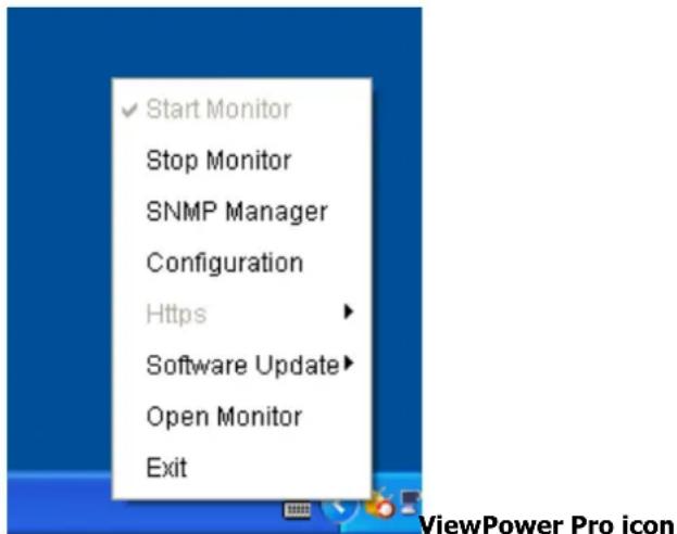 Start Monitor Stop Monitor SNMP Manager Configuration Https Software Update Open Monitor Exit