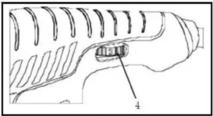 Technical diagram of a handheld device with labeled component '4'