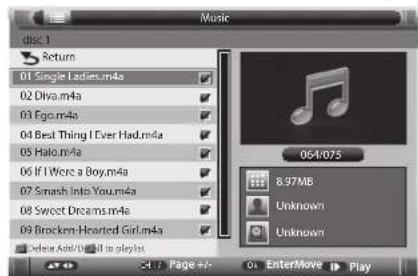 Music disc 1 Return 01 Single Ladies.m4a 02 Diva.m4a 03 Ego.m4a 04 Beat Thing I Ever Had.m4a 05 Halo.m4a 06 If I Were a Boy.m4a 07 Smash Into You.m4a 08 Sweet Dreams.m4a 09 Brockem Hearted Girl.m4a 06/4/075 8.37MB Unknown Unknown EnterMove Play