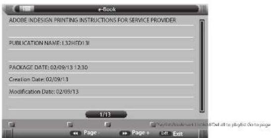 e-Book ADOBE INDESIGN PRINTING INSTRUCTIONS FOR SERVICE PROVIDER PUBLICATION NAME: L32HED131 PACKAGE DATE: 02/09/13 12:30 CREATION DATE: 02/09/13 MODIFICATION DATE: 02/09/13 1/13 Page - Page + Exit Exit