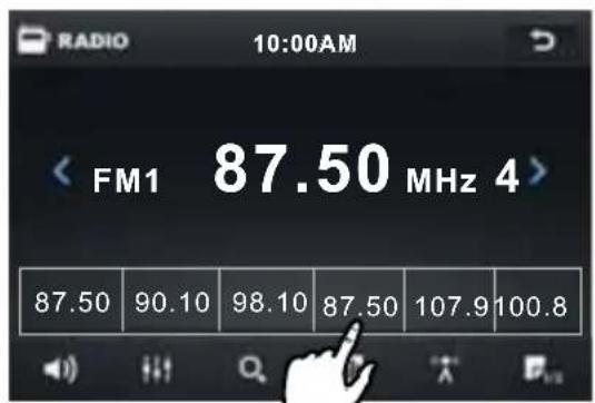 RADIO 10:00AM FM1 87.50 MHz 4 87.50 90.10 98.10 87.50 107.9 100.8