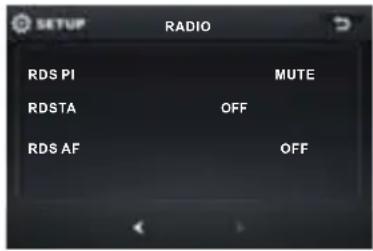 RDS PI MUTE RDSTA OFF RDS AF OFF