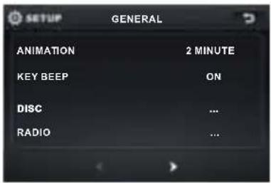 SETUP GENERAL ANIMATION 2 MINUTE KEY BEEP ON DISC ... RADIO ...