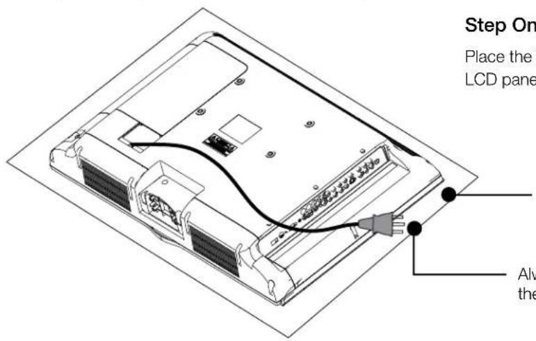 Step On Place the LCD pane Always the