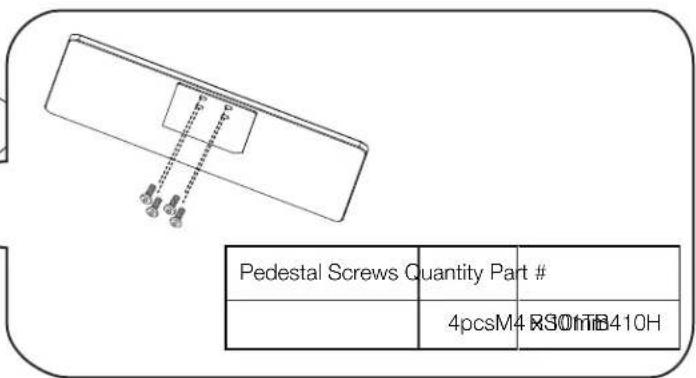 Pedestal Screws Quantity Part # 4pcsM4 R30mT8410H