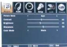 COBY TF-TV2617 - While working with the menu - 1