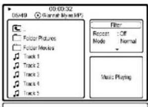 00:00:32 05:49 @ Allcraft Myed MPS ... Folder Pictures Folder Movies Track 1 Track 2 Track 3 Track 4 Track 5 Filter Reset : Off Mode Normal Music Playing