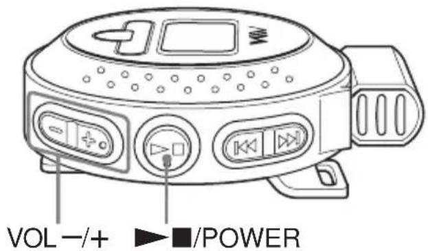 VOL-/+ ▶/POWER