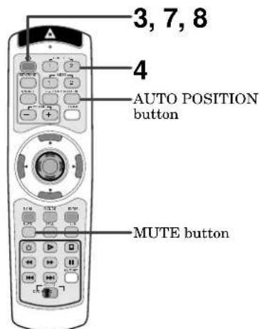 3, 7, 8 4 AUTO POSITION button MUTE button