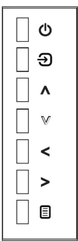 Vertical menu bar with seven function icons: Power, Reset, Save, View, <, >, and Delete