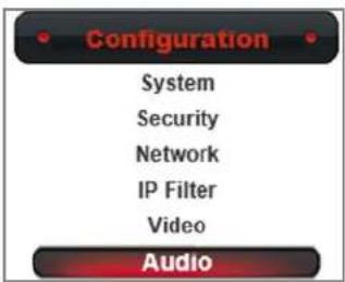 Configuration System Security Network IP Filter Video Audio