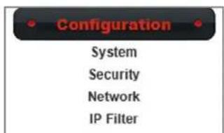 Configuration System Security Network IP Filter