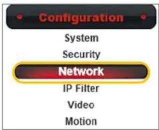Configuration System Security Network IP Filter Video Motion