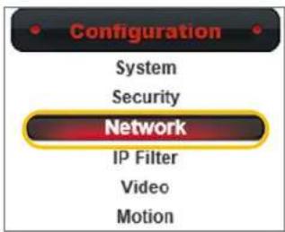 Configuration System Security Network IP Filter Video Motion