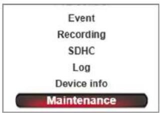 Event Recording SDHC Log Device info Maintenance
