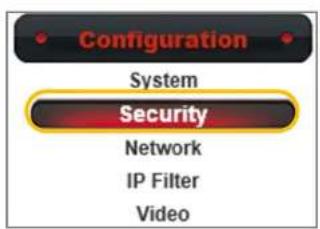 Configuration System Security Network IP Filter Video