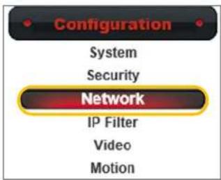 Configuration System Security Network IP Filter Video Motion